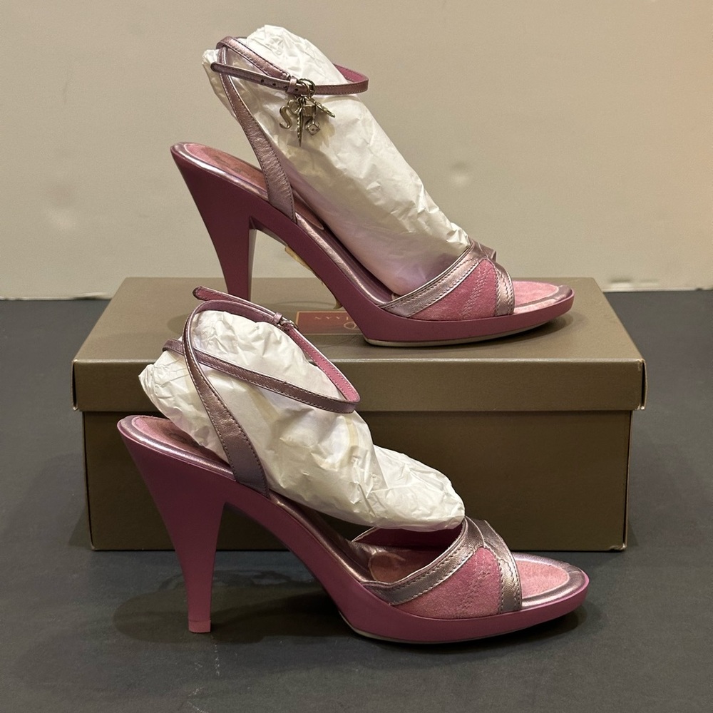 Cole Haan x Nike Lab Barbie Metallic Pink Heels w/ Ankle Charms - Picture 10 of 11